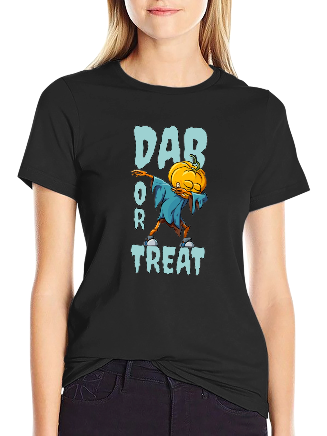 Dab or Treat Halloween T-Shirt Pumpkin Design