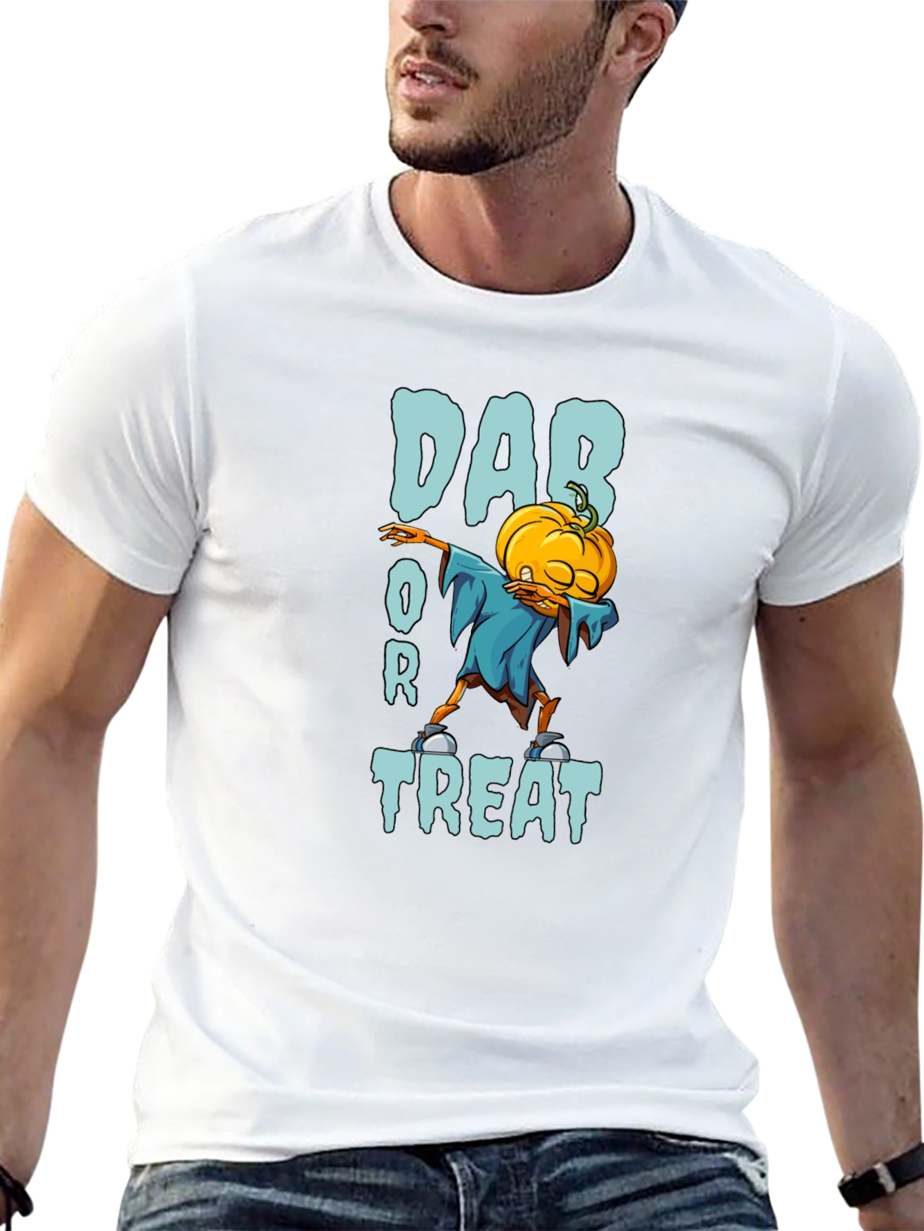 Dab or Treat Halloween T-Shirt Pumpkin Design