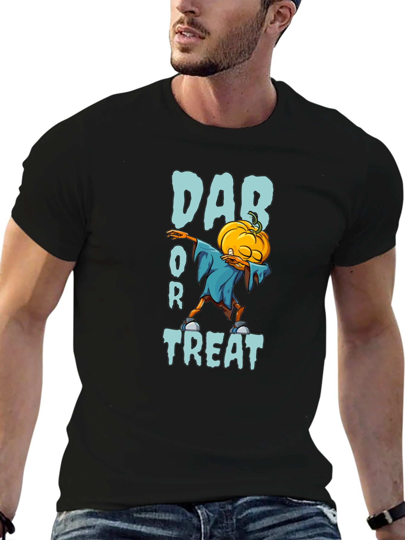 Dab or Treat Halloween T-Shirt Pumpkin Design