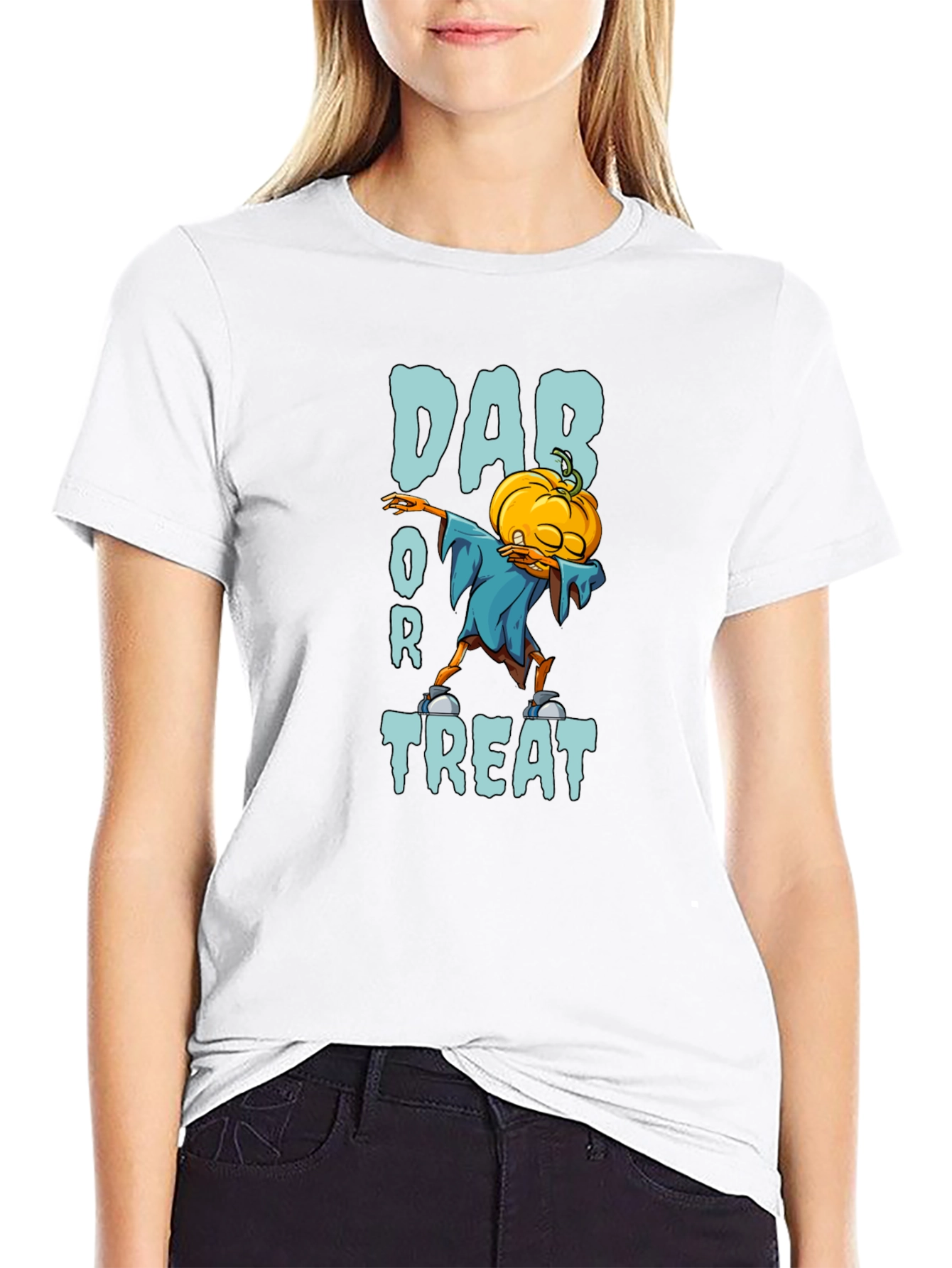 Dab or Treat Halloween T-Shirt Pumpkin Design