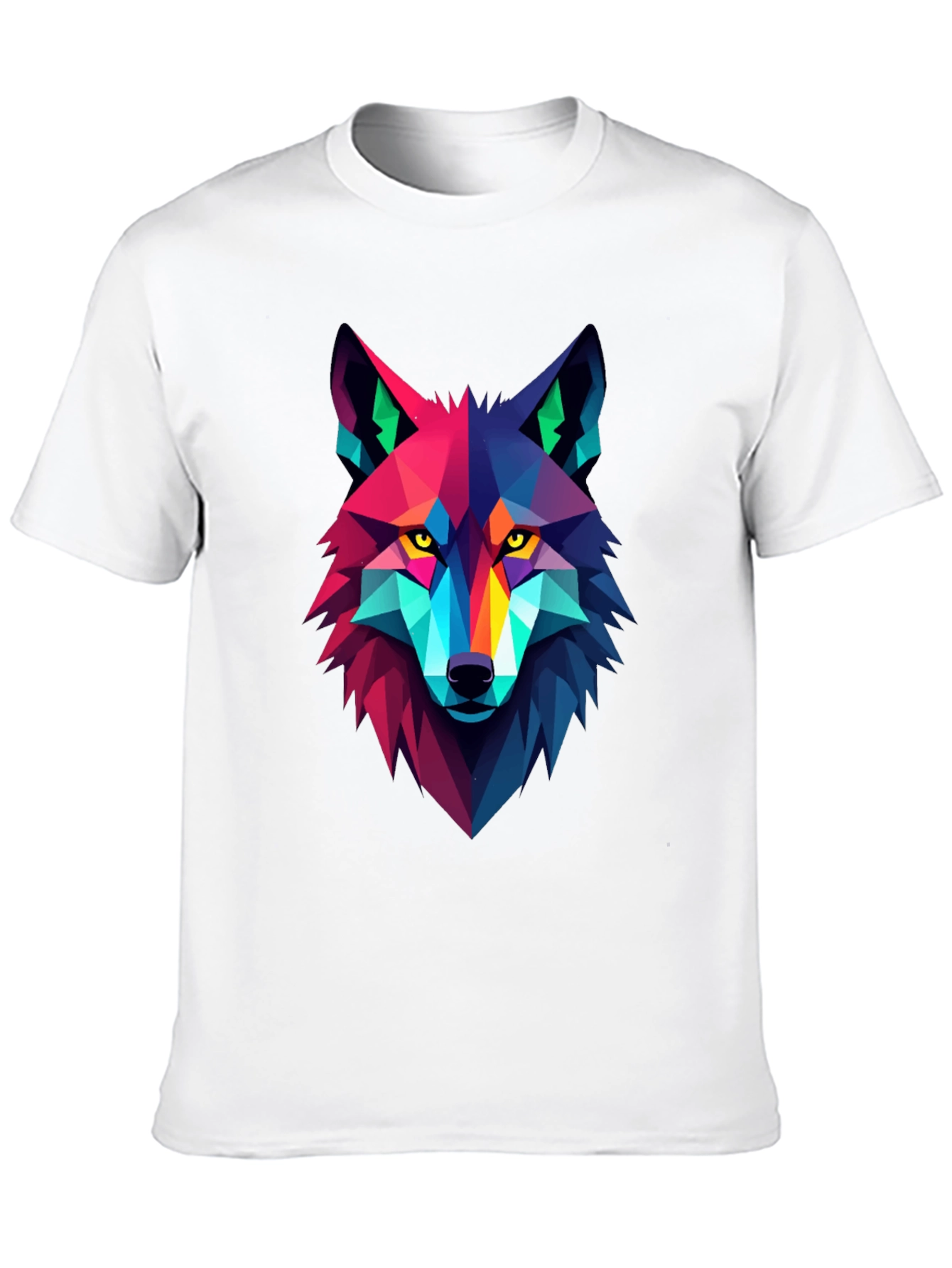 Geometric Wolf Graphic Black Tee