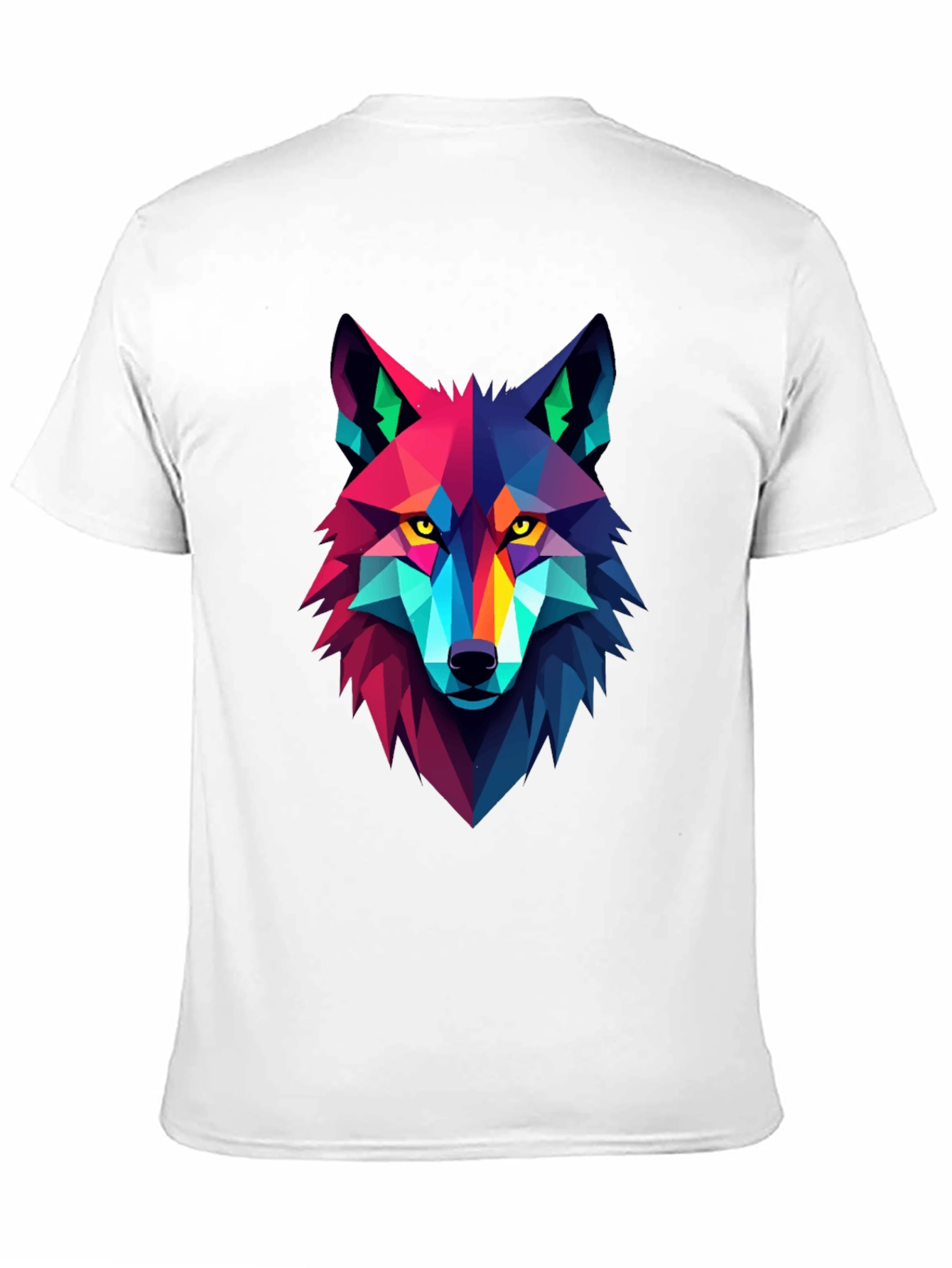 Geometric Wolf Graphic Black Tee
