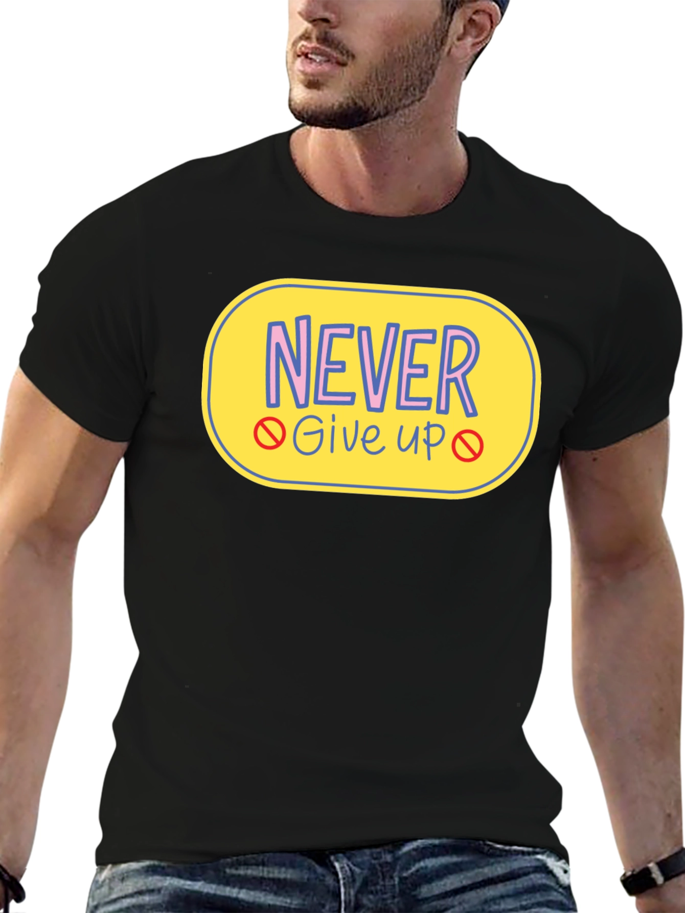 Never Give Up Graphic Tee - Motivational T-Shirt