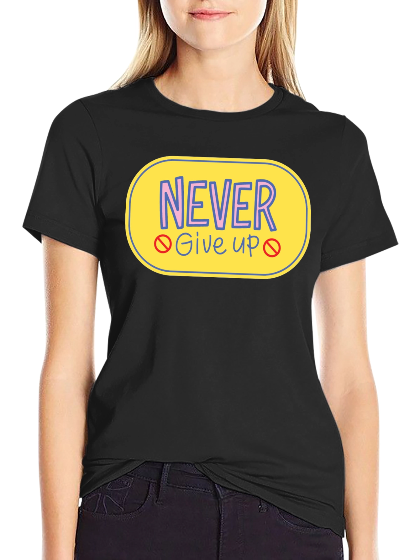 Never Give Up Graphic Tee - Motivational T-Shirt