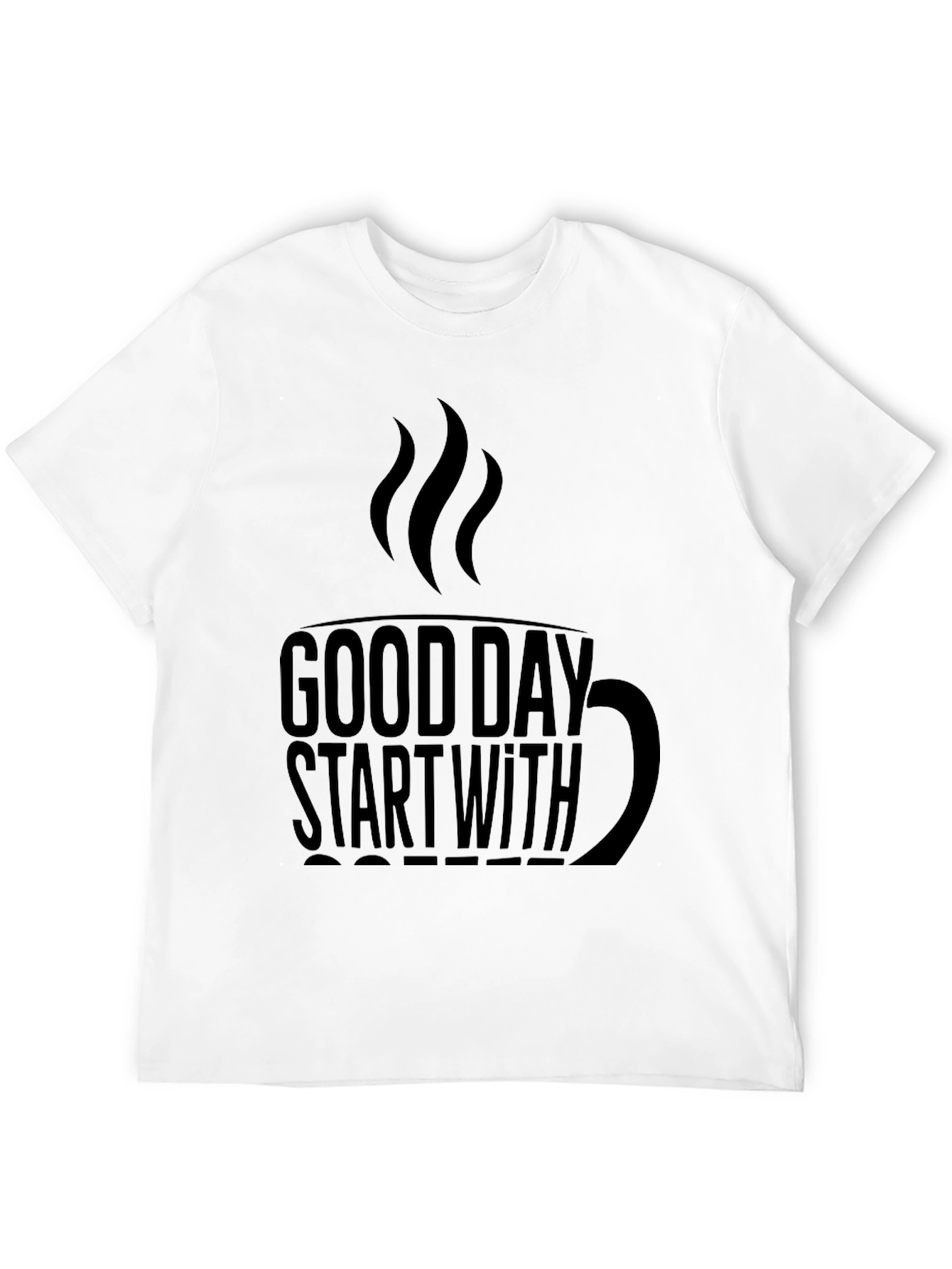 Good Day Start With Coffee Black Tee Shirt