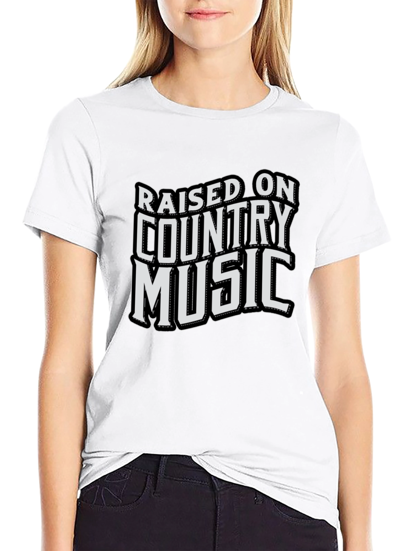 Raised on Country Music Graphic T-Shirt