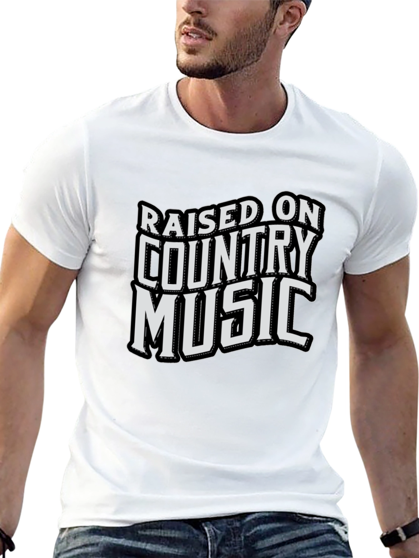 Raised on Country Music Graphic T-Shirt