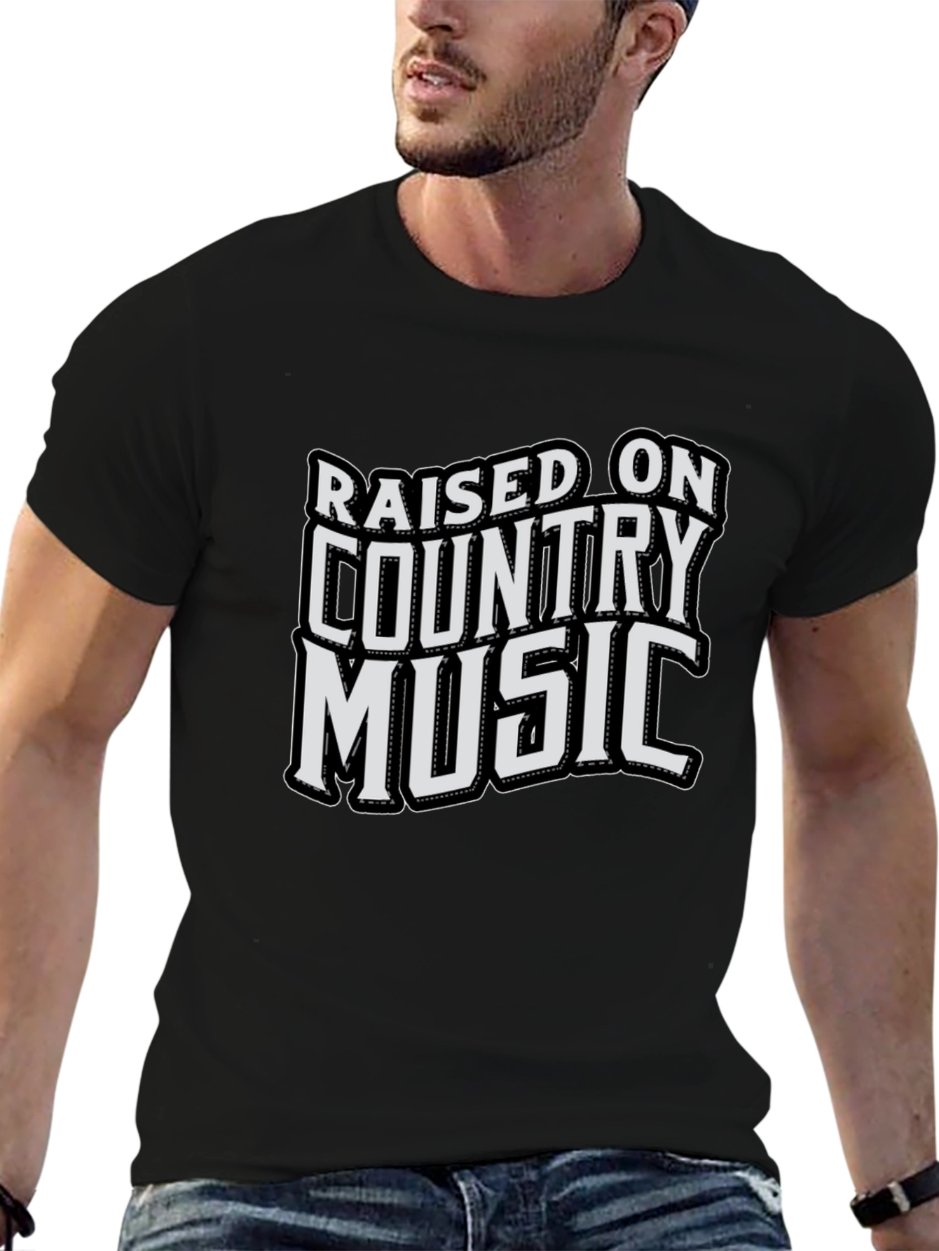 Raised on Country Music Graphic T-Shirt