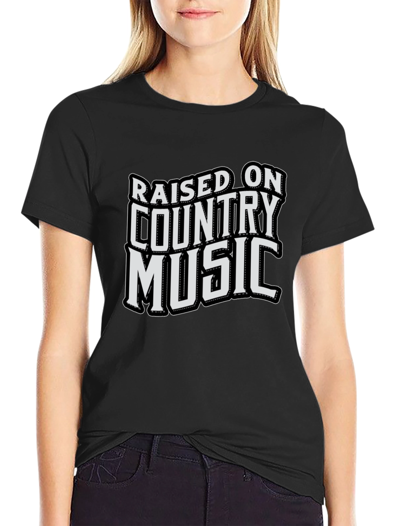 Raised on Country Music Graphic T-Shirt