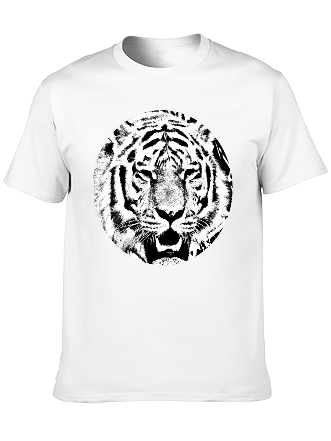 Tiger Graphic Tee - Black Cotton T-Shirt