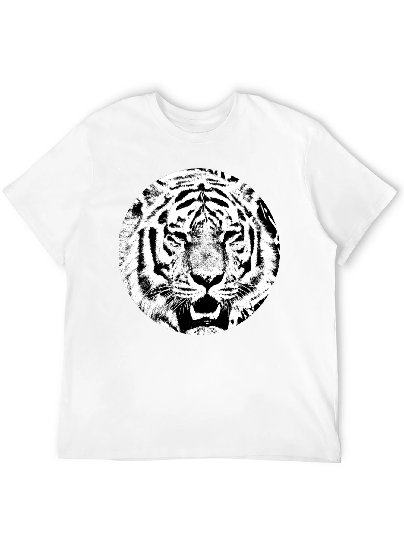 Tiger Graphic Tee - Black Cotton T-Shirt