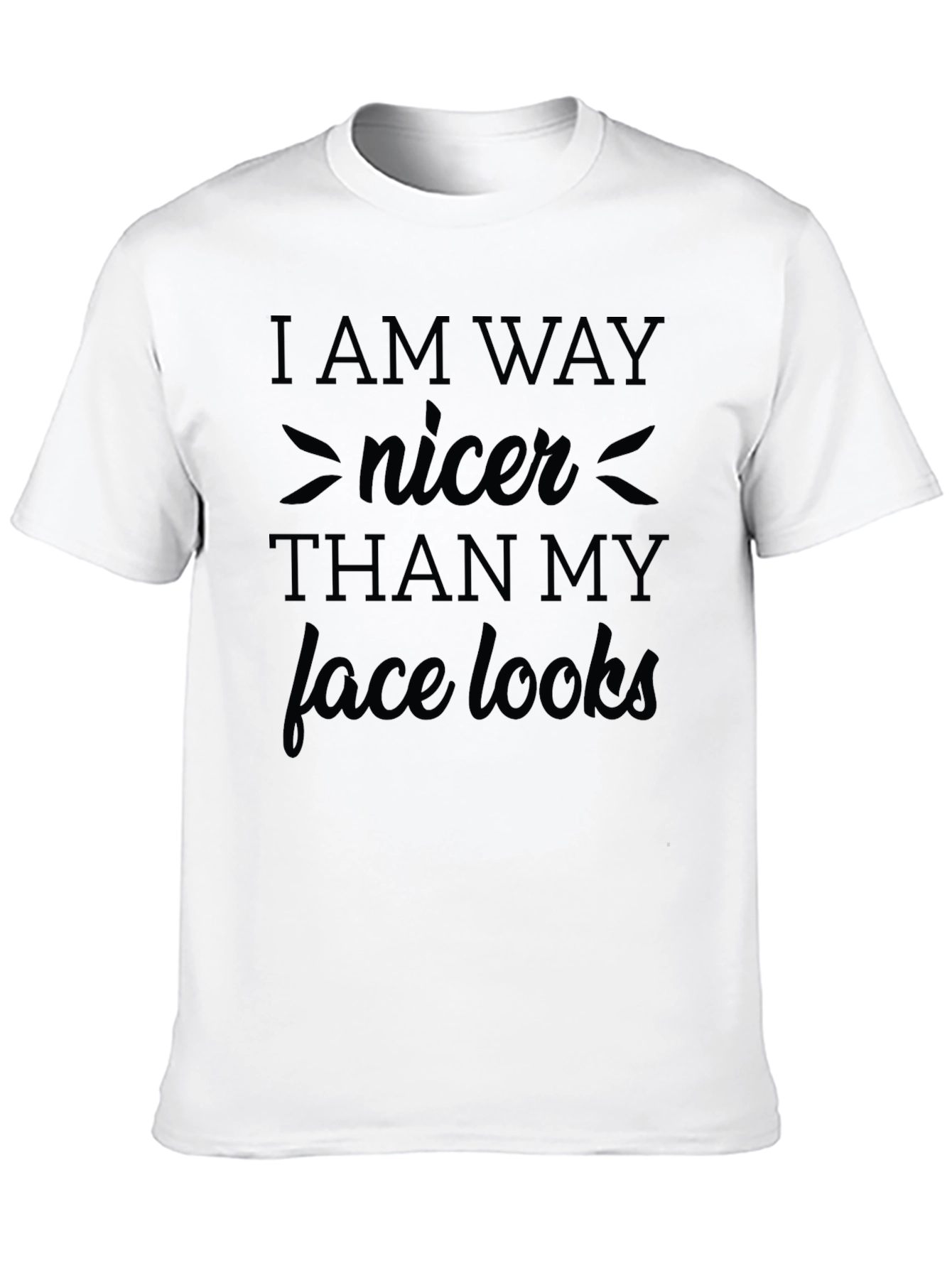 Funny I am way nicer Graphic Print Black T-Shirt