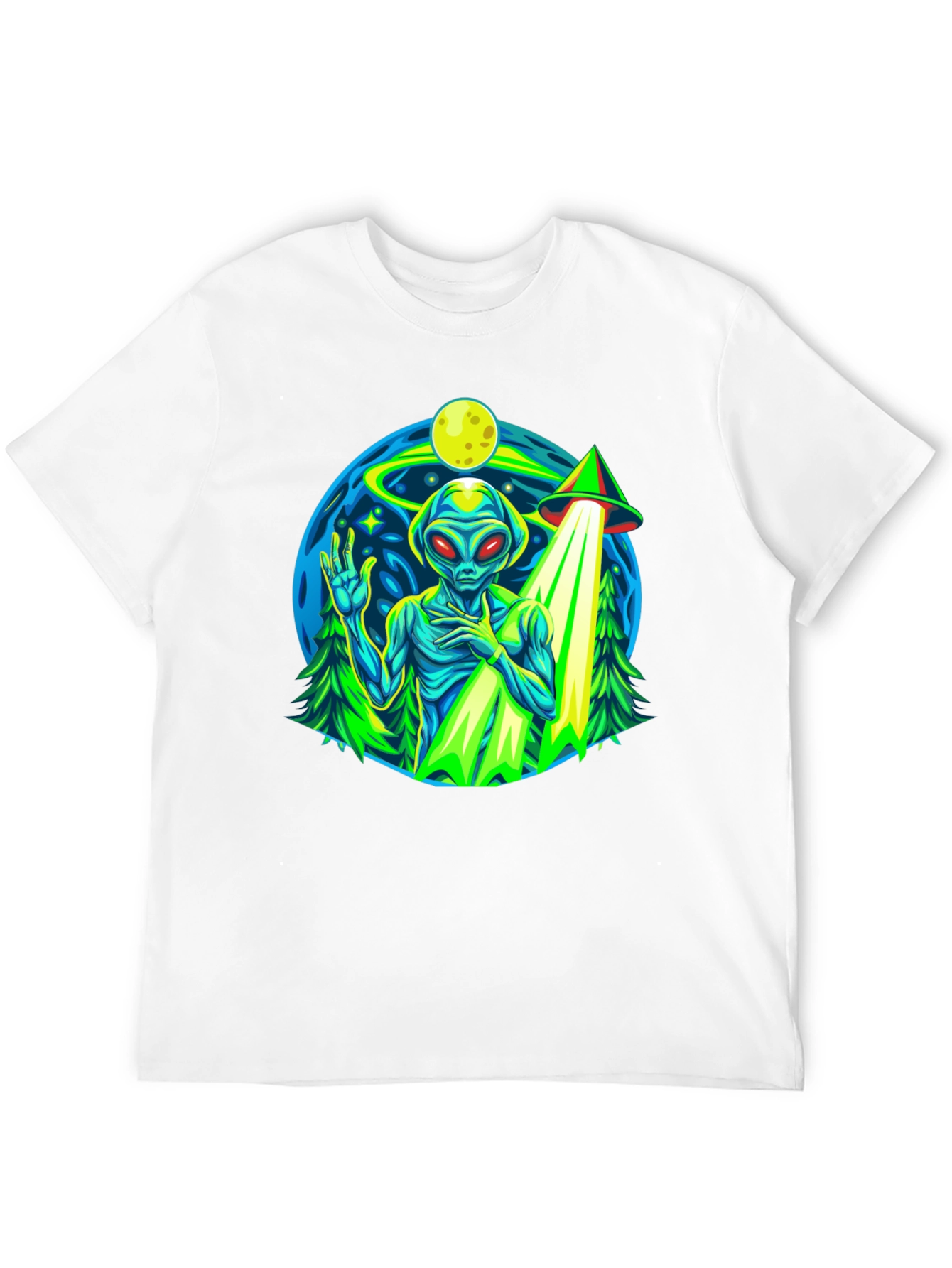 Alien UFO Abduction Graphic T-Shirt