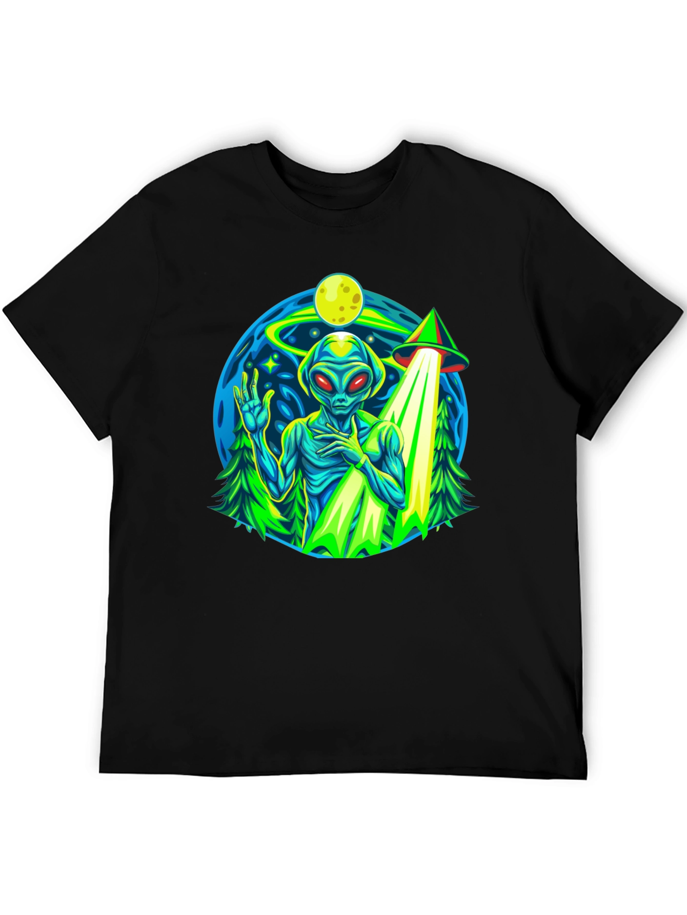 Alien UFO Abduction Graphic T-Shirt