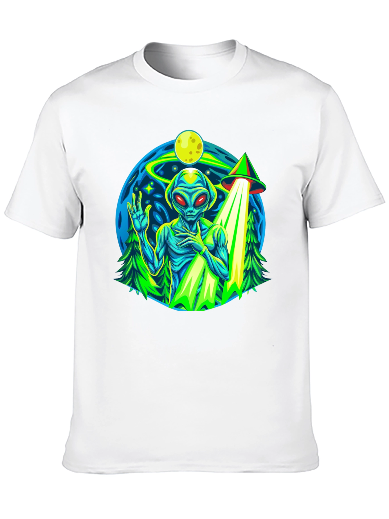 Alien UFO Abduction Graphic T-Shirt