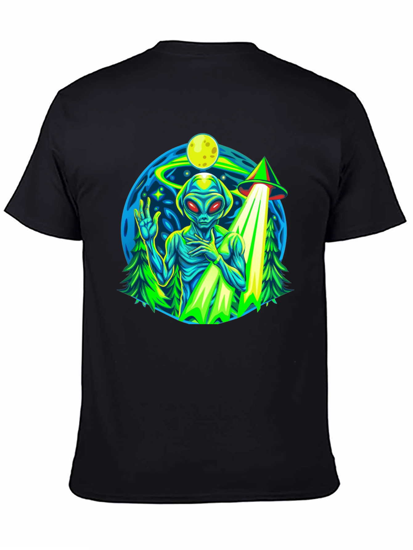 Alien UFO Abduction Graphic T-Shirt