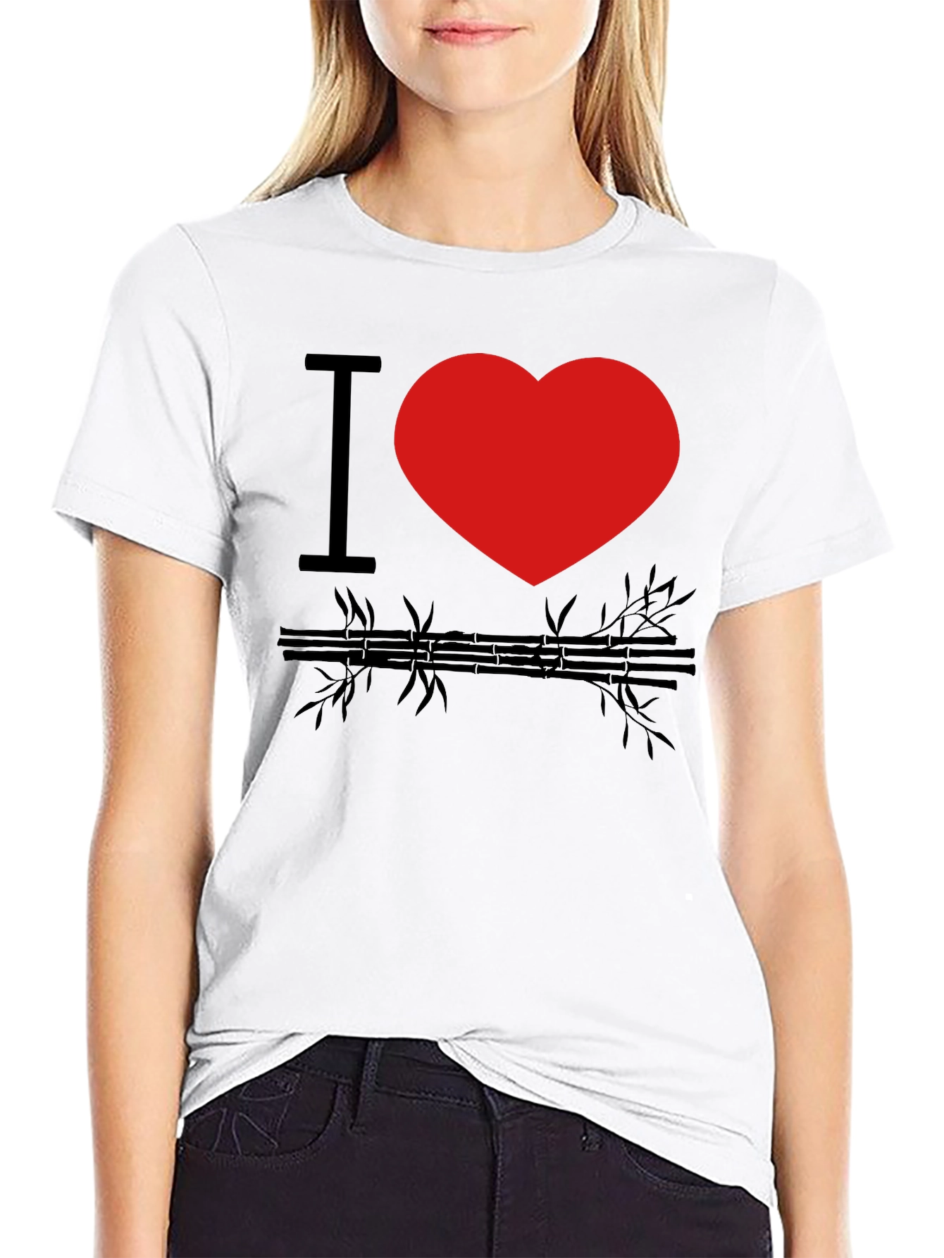 I Heart Bamboo Black Graphic Tee