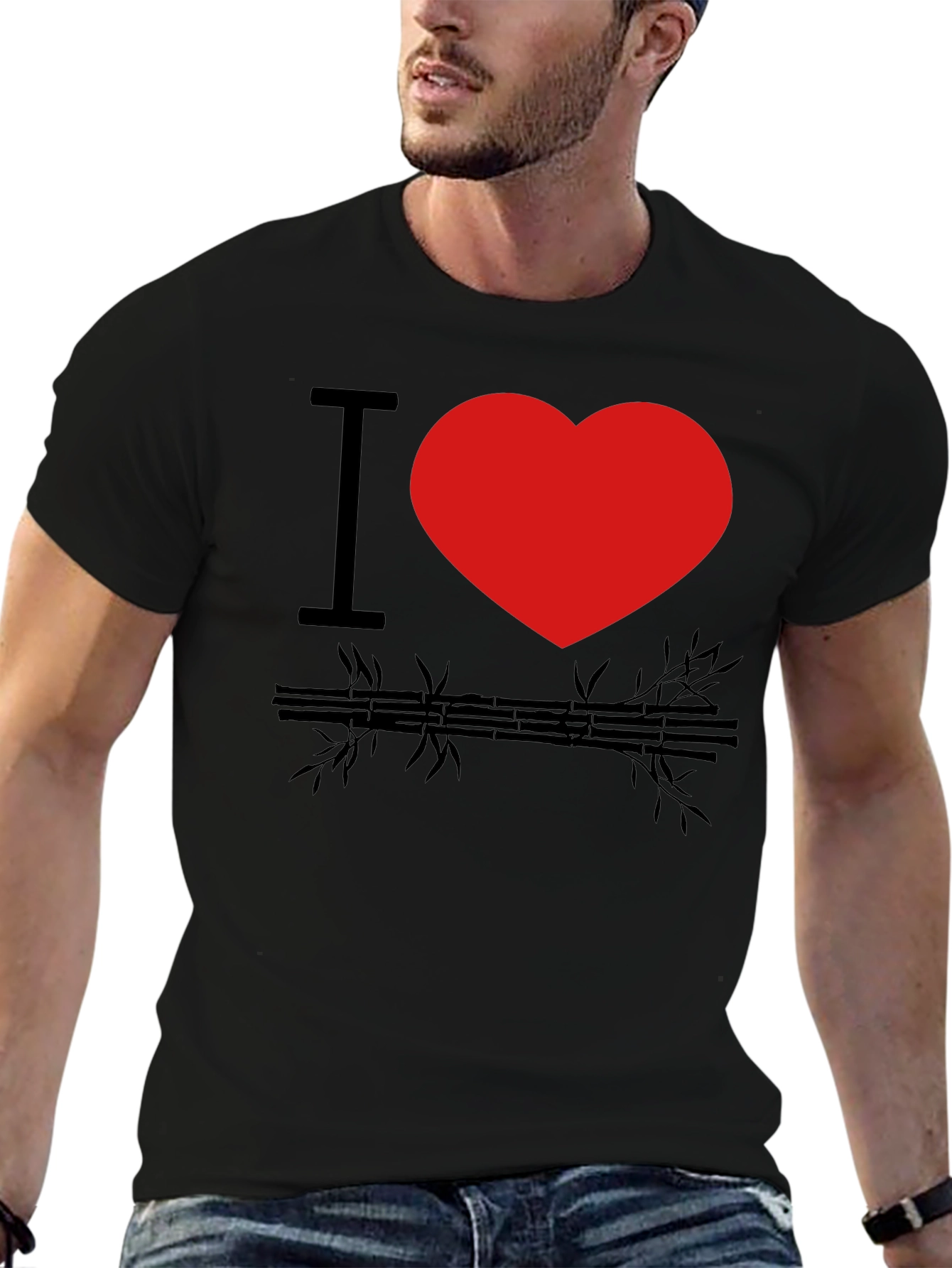 I Heart Bamboo Black Graphic Tee
