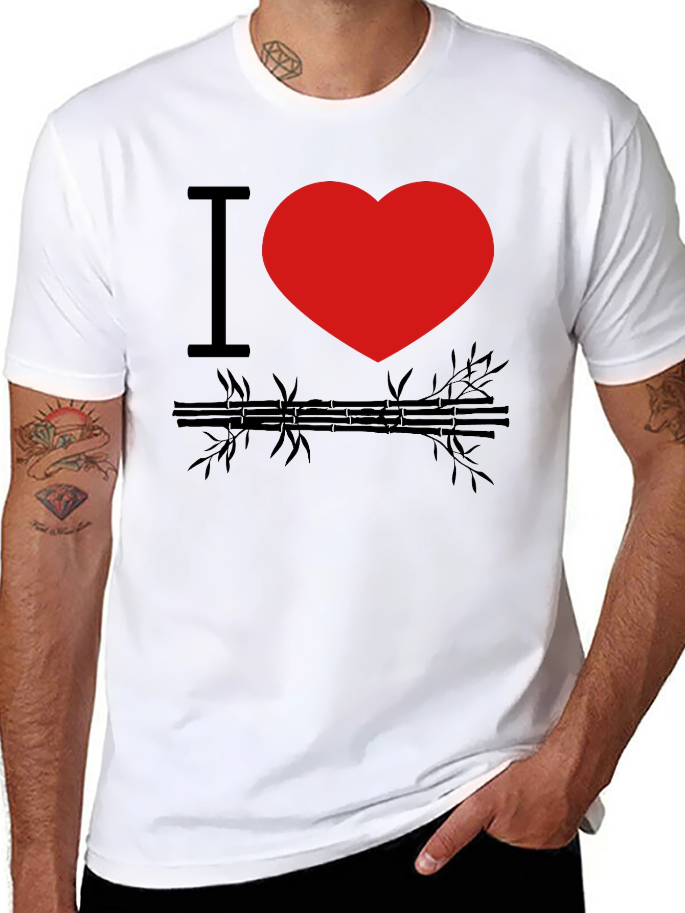 I Heart Bamboo Black Graphic Tee