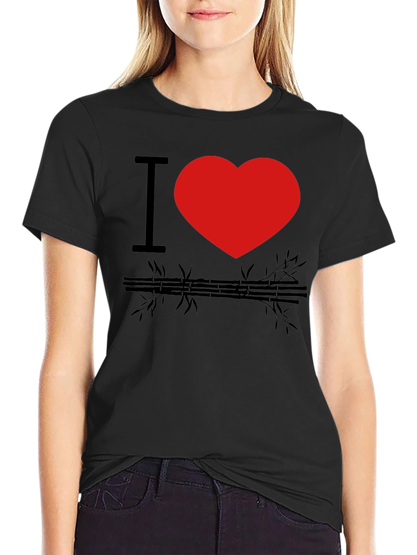 I Heart Bamboo Black Graphic Tee