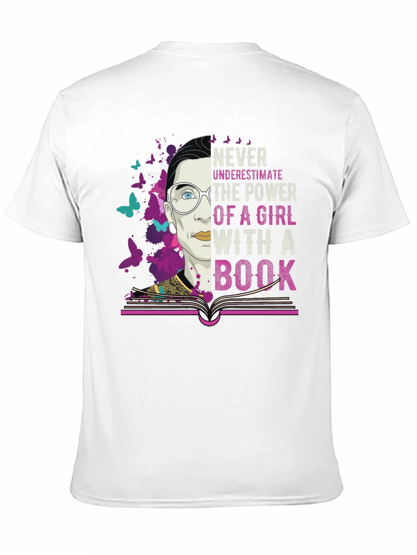 Never Underestimate Power of a Girl with Book T-Shirt