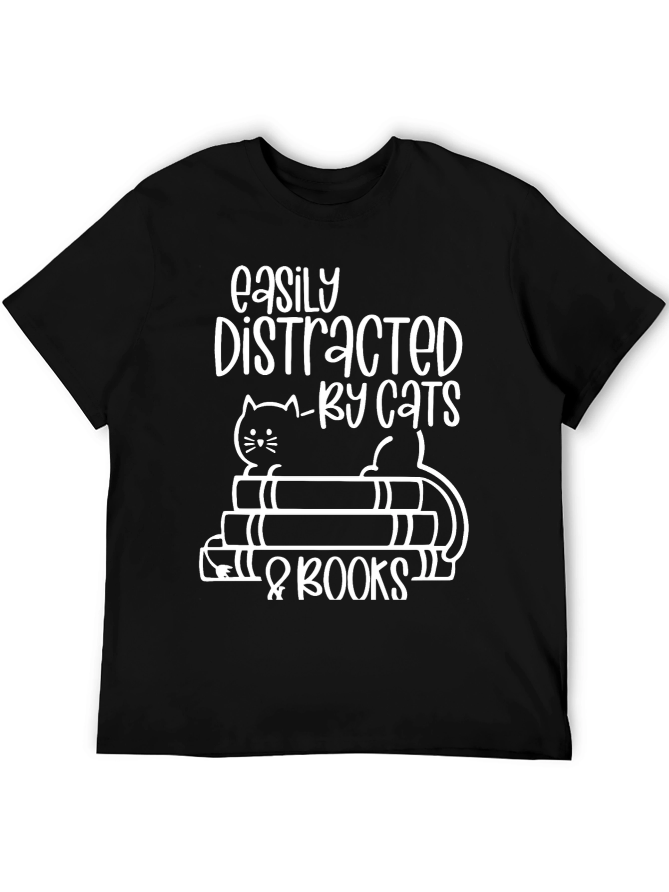 Easily Distracted by Cats & Books T-Shirt