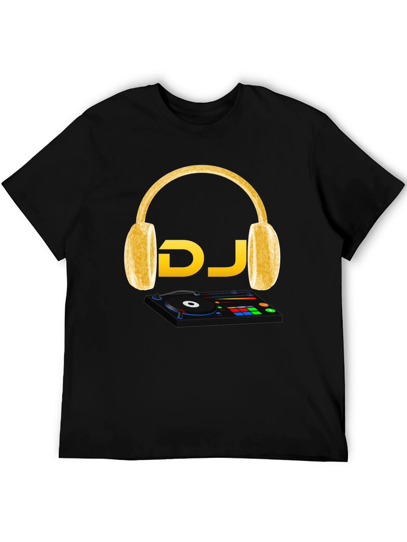 DJ Music T-Shirt - Headphones and Turntable Design