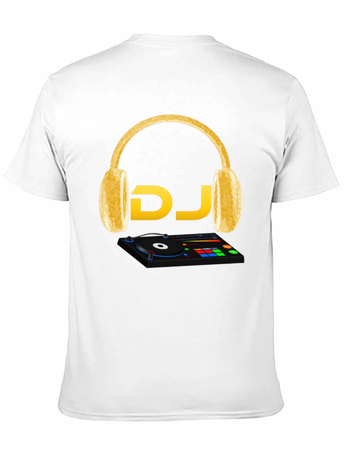 DJ Music T-Shirt - Headphones and Turntable Design