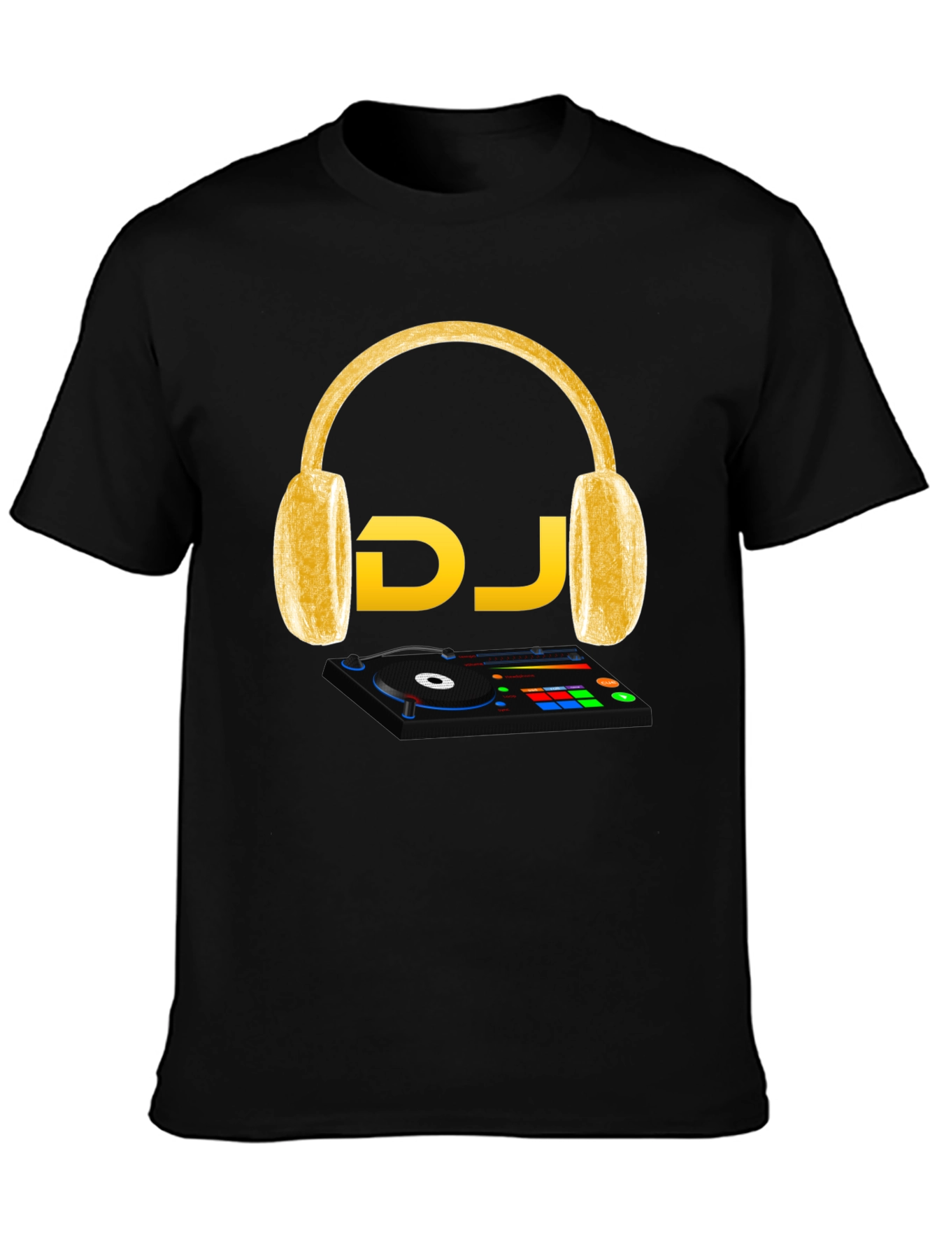 DJ Music T-Shirt - Headphones and Turntable Design