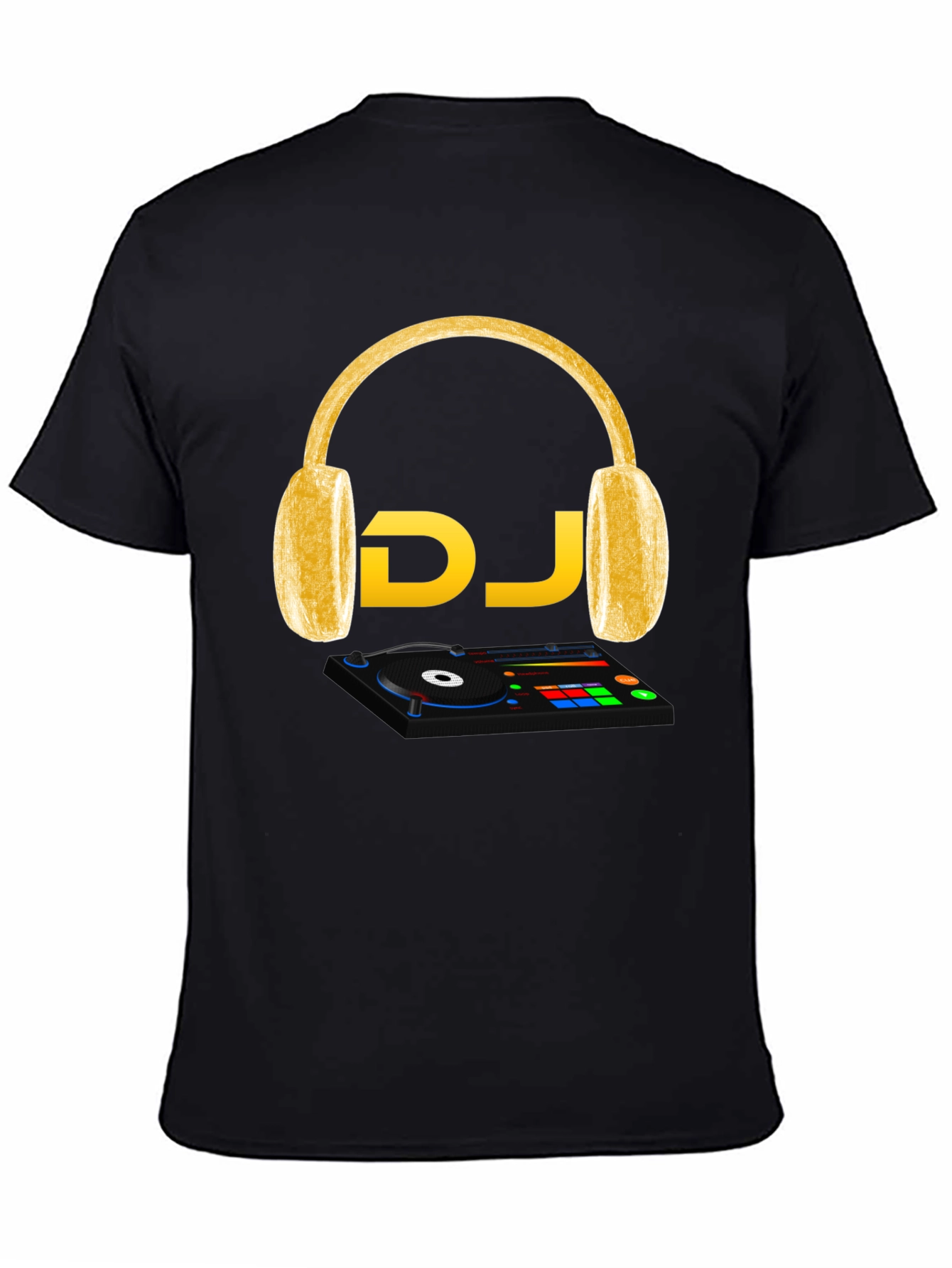 DJ Music T-Shirt - Headphones and Turntable Design