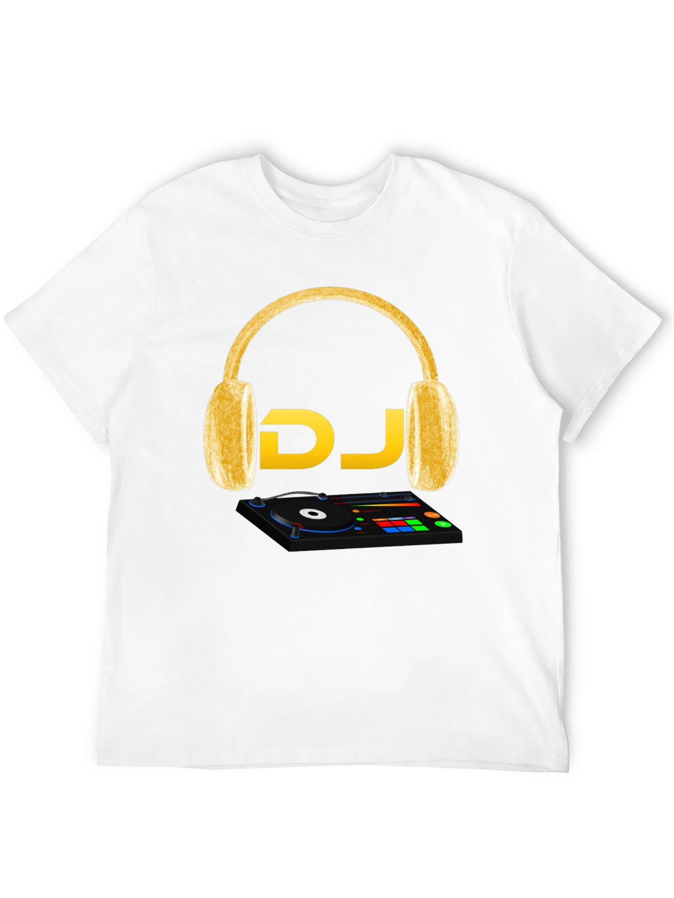 DJ Music T-Shirt - Headphones and Turntable Design