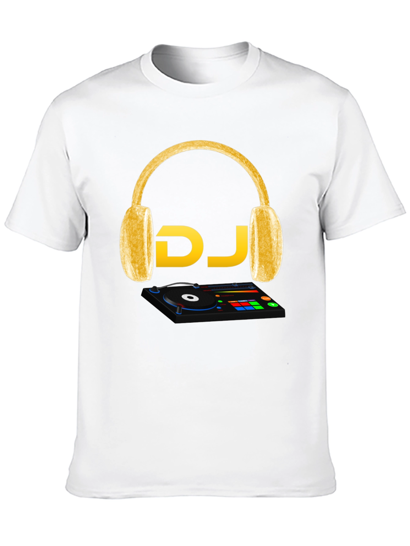 DJ Music T-Shirt - Headphones and Turntable Design