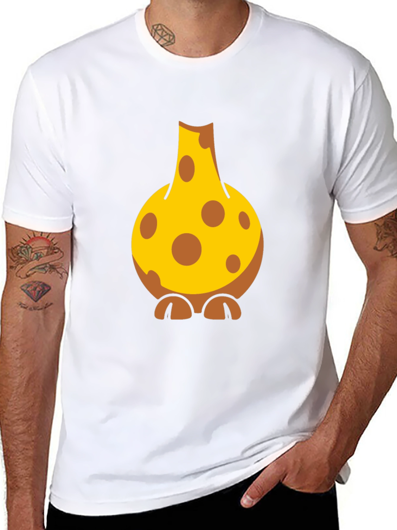 Cartoon Giraffe T-Shirt - Fun Novelty Design