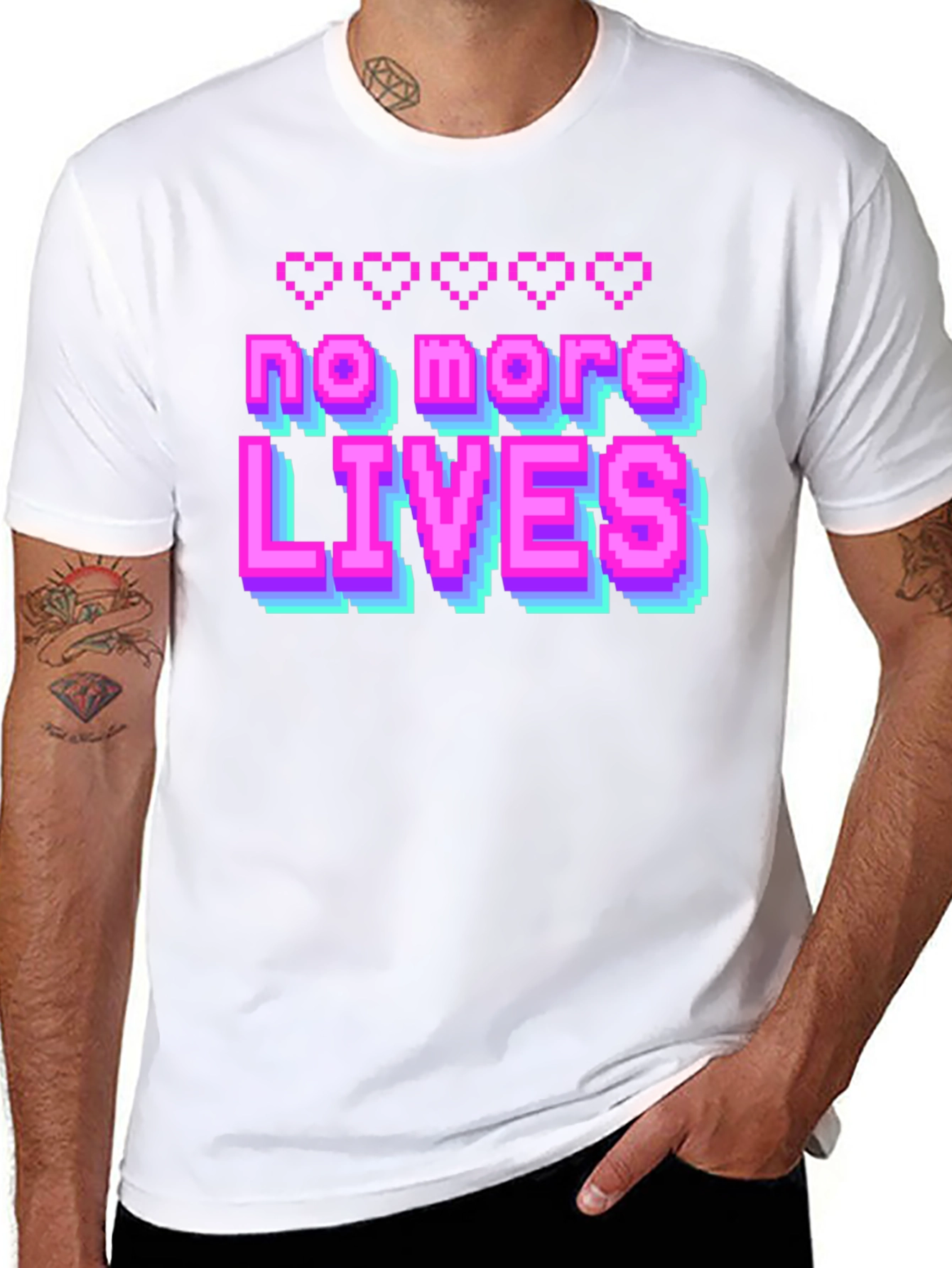 No More Lives T-Shirt - Retro Gaming Style