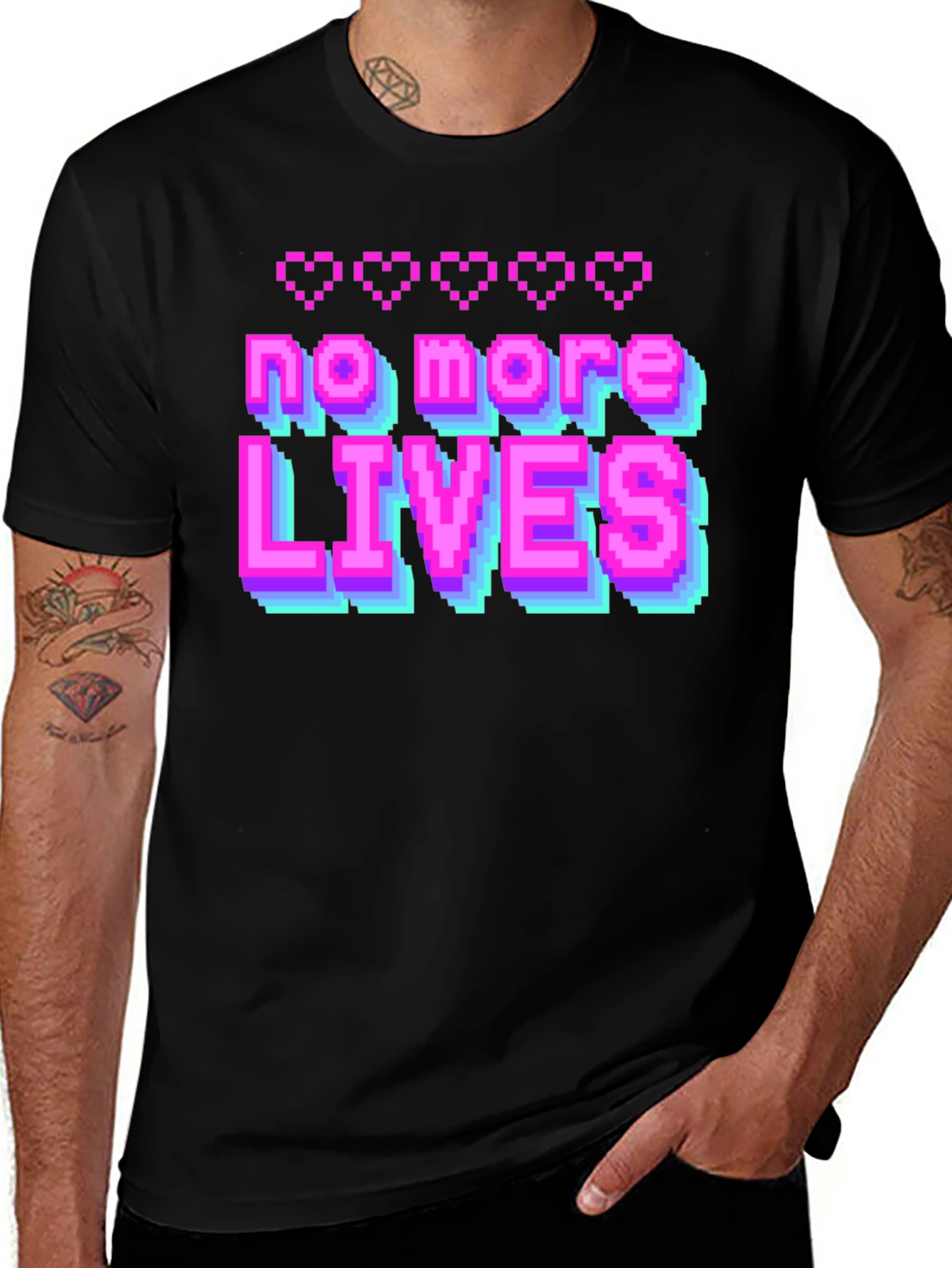 No More Lives T-Shirt - Retro Gaming Style