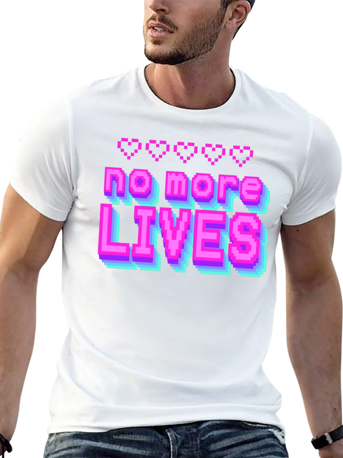 No More Lives T-Shirt - Retro Gaming Style