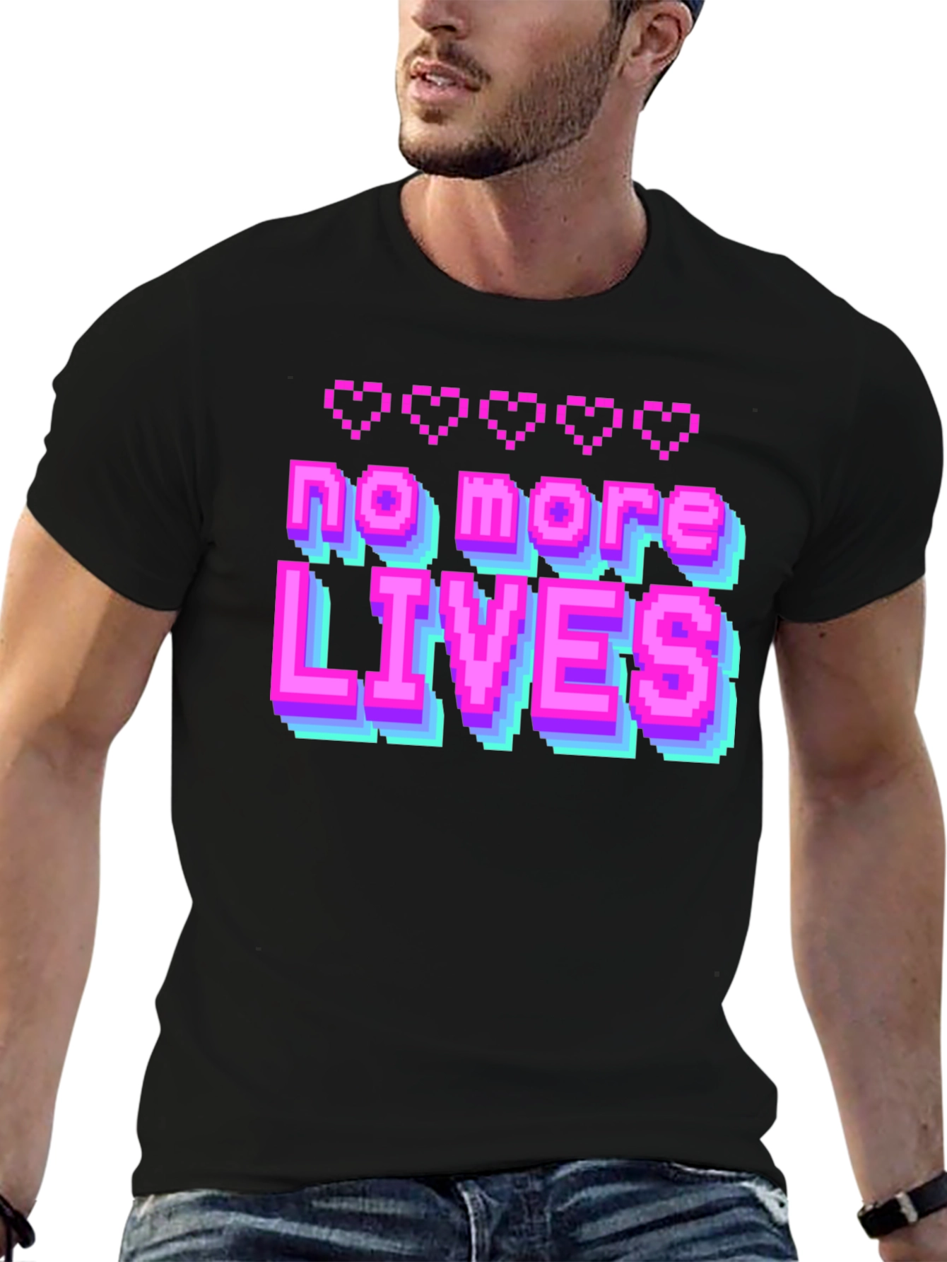 No More Lives T-Shirt - Retro Gaming Style