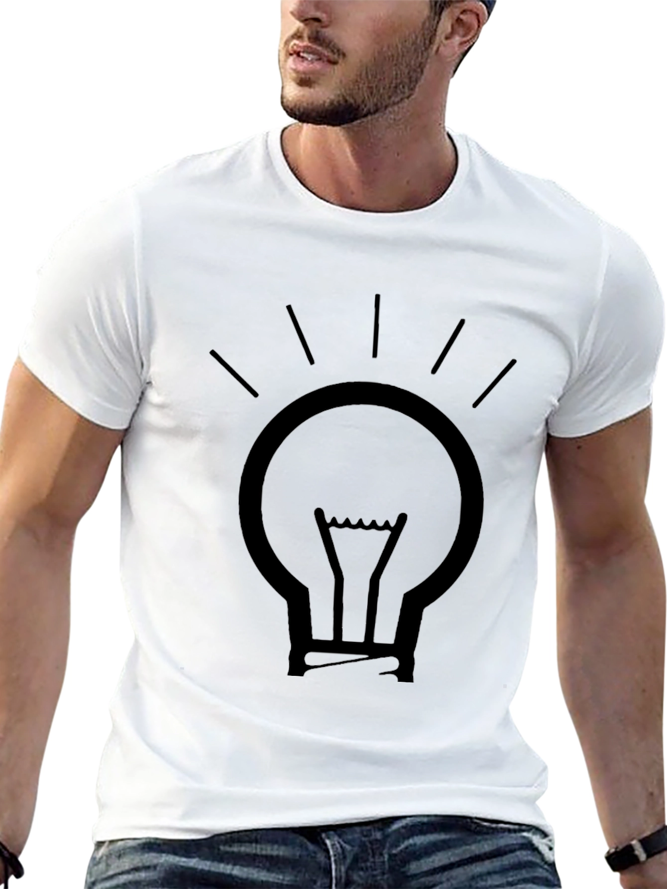 Illuminating Idea Mens Black Graphic T-Shirt