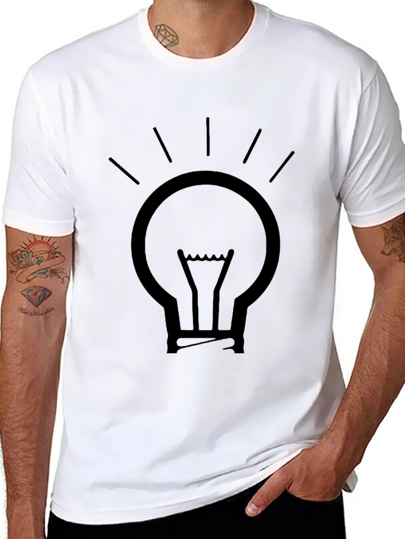 Illuminating Idea Mens Black Graphic T-Shirt