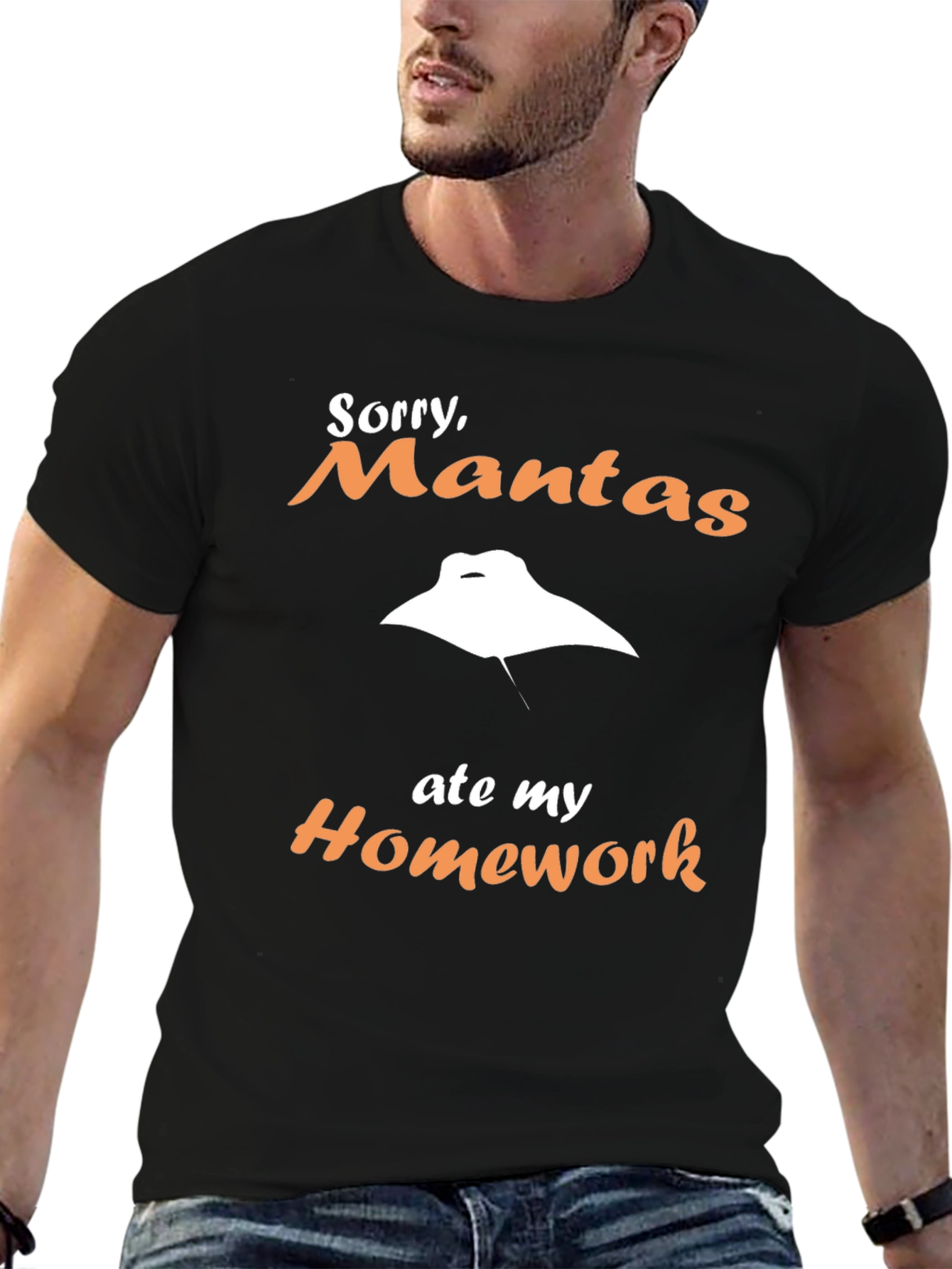 Sorry Mantas Ate My Homework Graphic T-Shirt