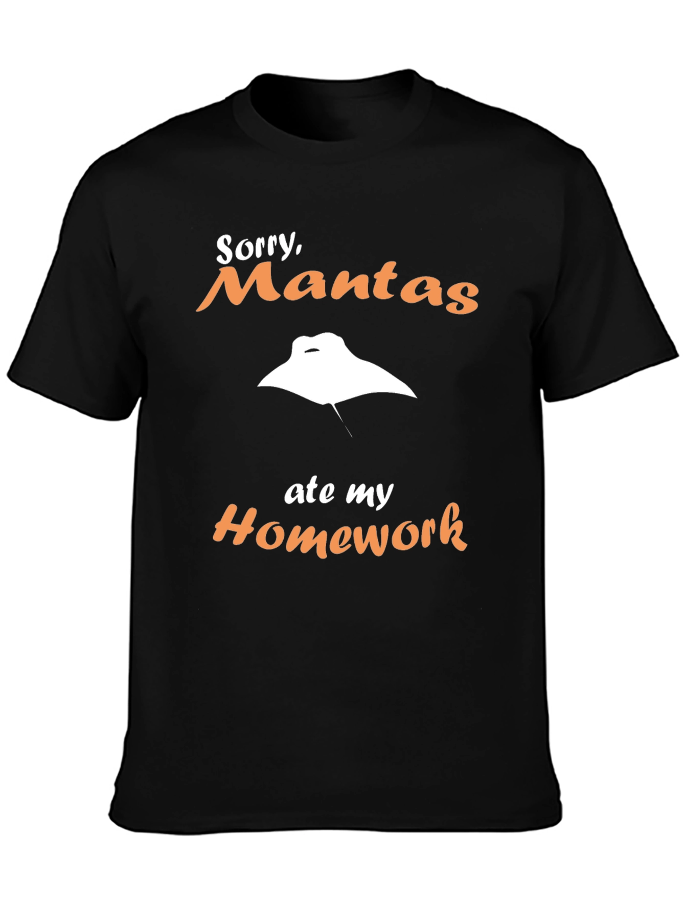 Sorry Mantas Ate My Homework Graphic T-Shirt