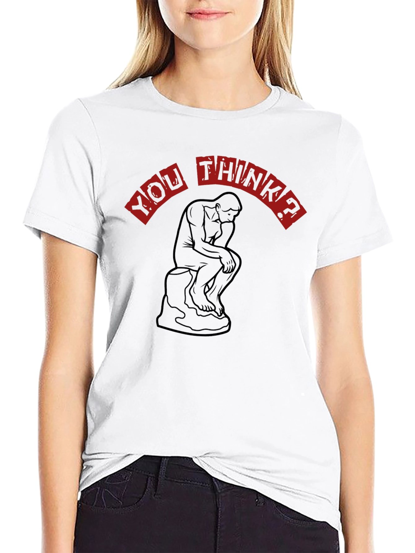 Thinker Graphic Tee - Black Unisex T-Shirt