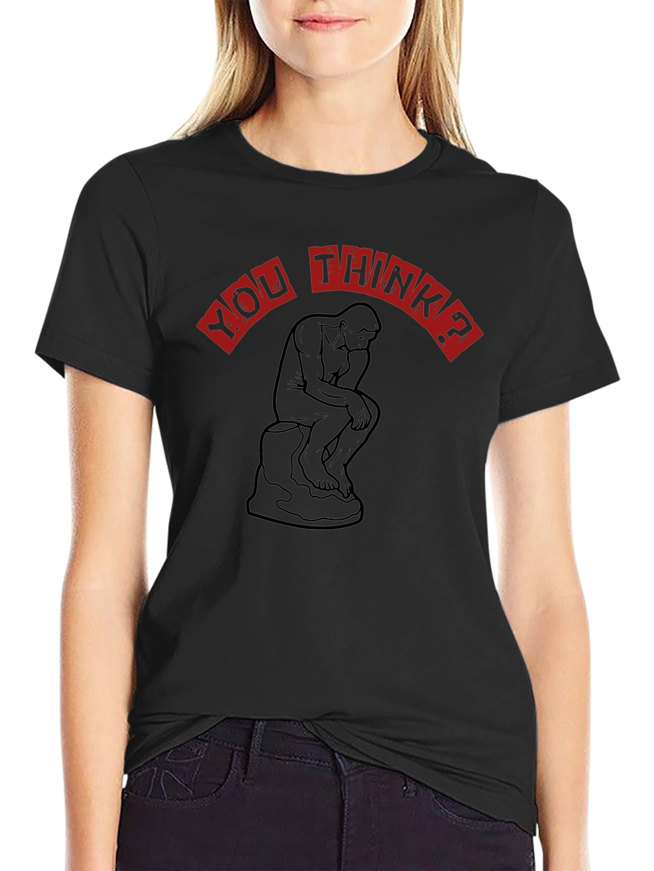 Thinker Graphic Tee - Black Unisex T-Shirt
