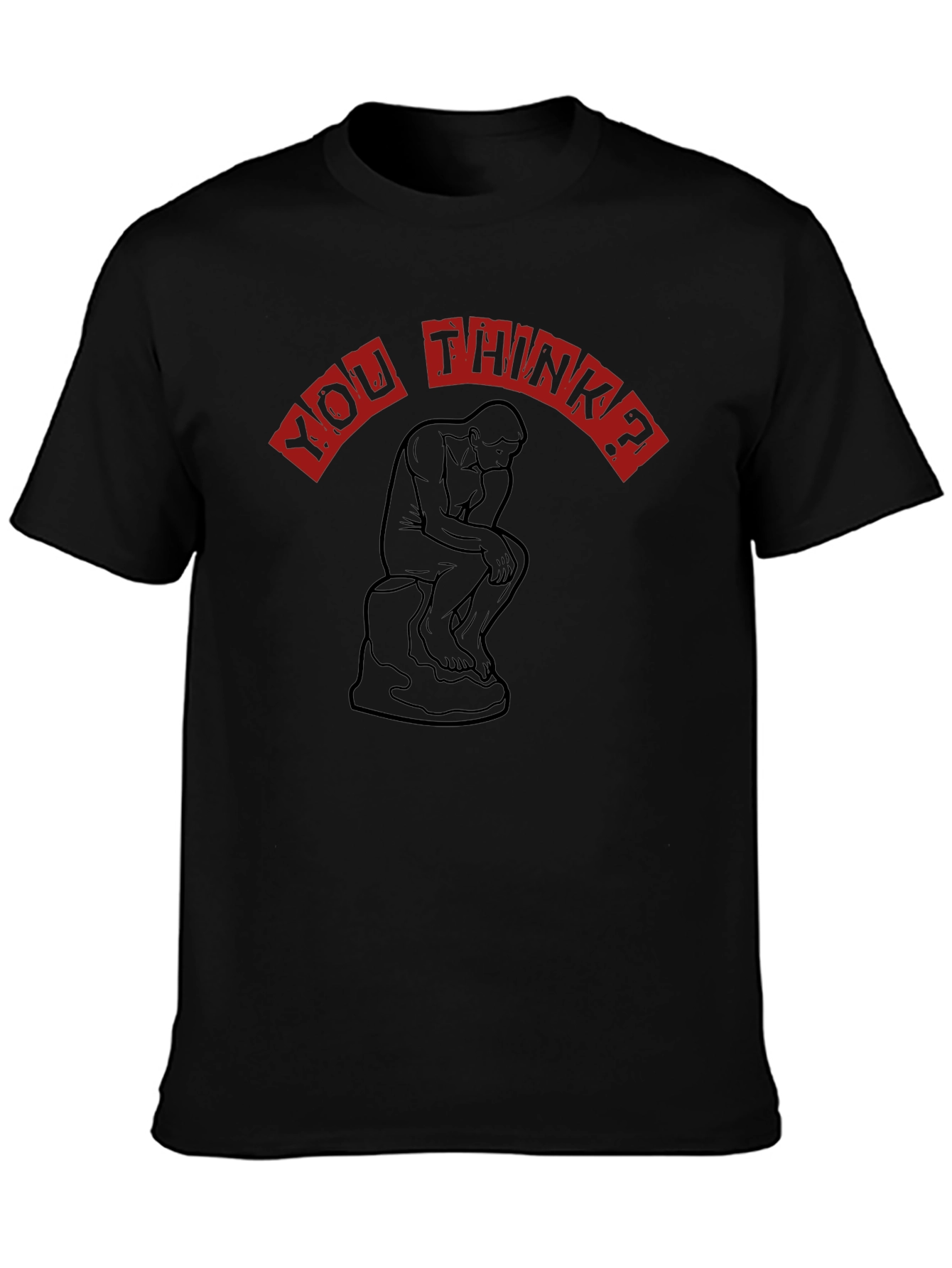 Thinker Graphic Tee - Black Unisex T-Shirt