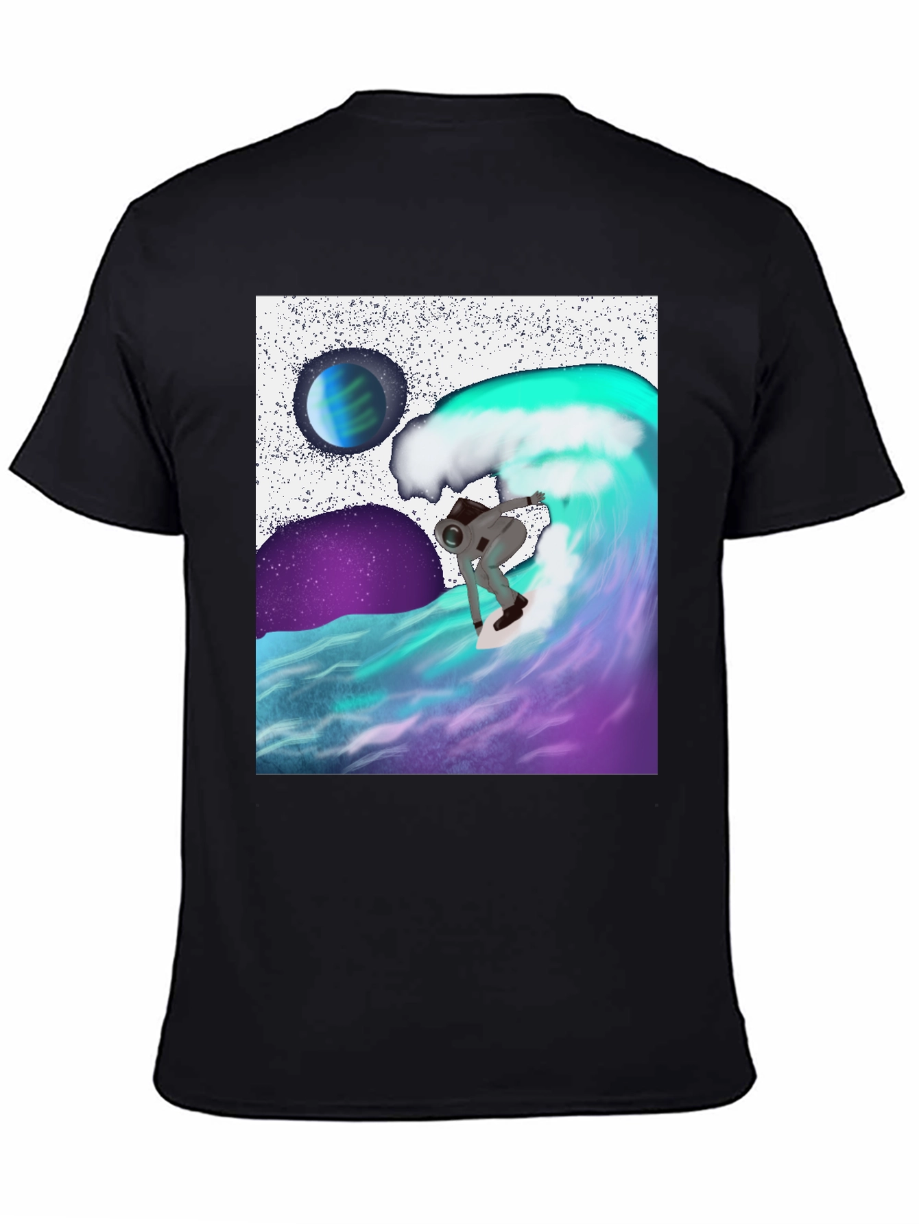 Astronaut Surfing Tee - Space Wave Rider