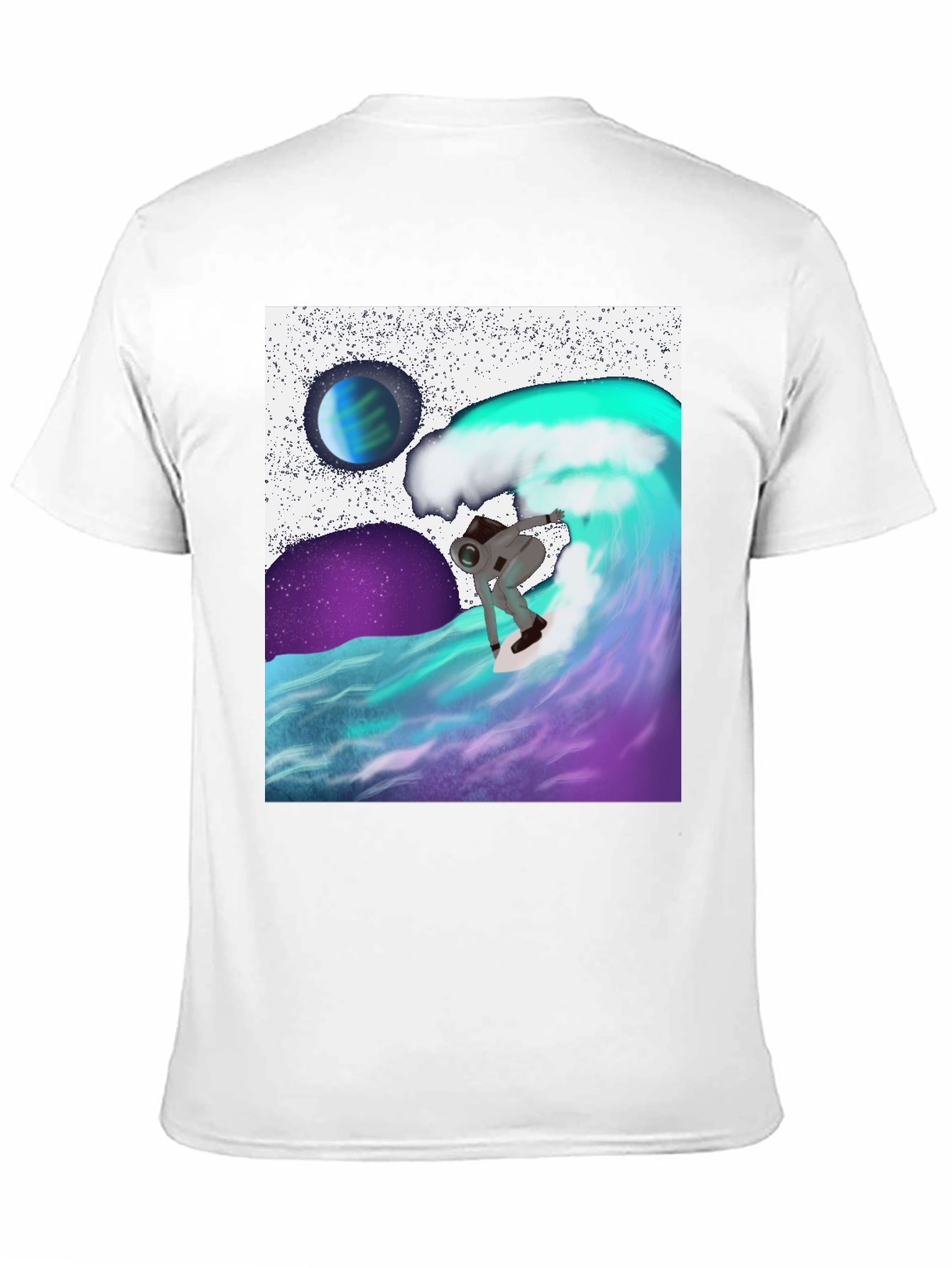Astronaut Surfing Tee - Space Wave Rider