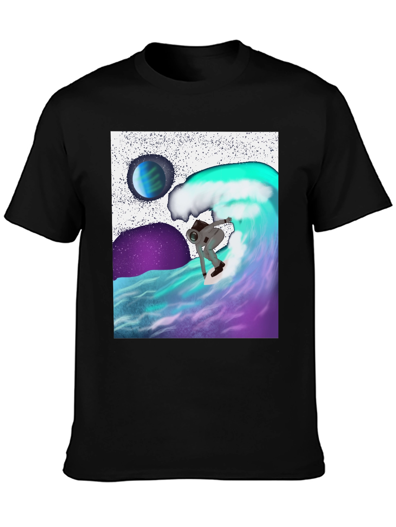 Astronaut Surfing Tee - Space Wave Rider