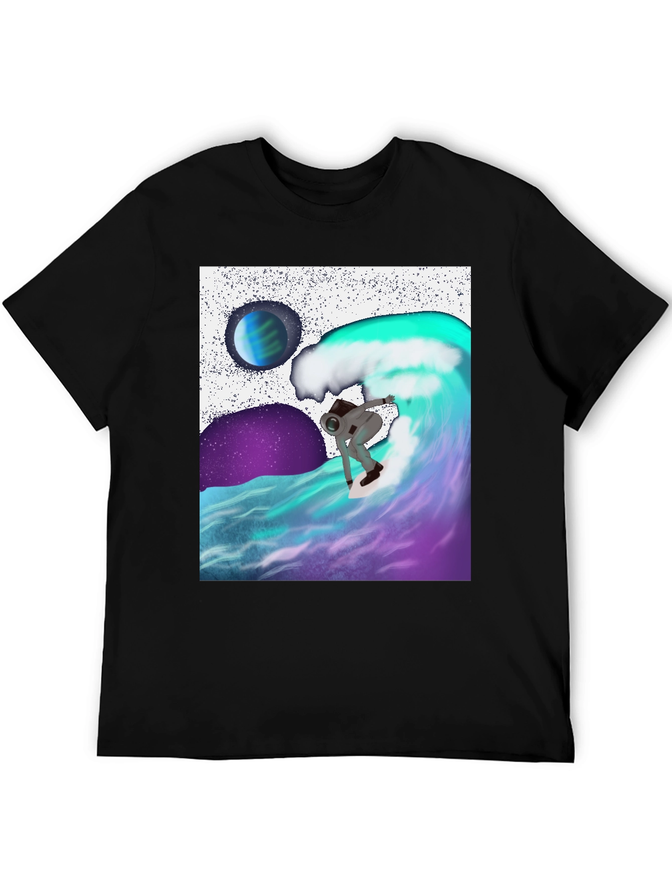 Astronaut Surfing Tee - Space Wave Rider