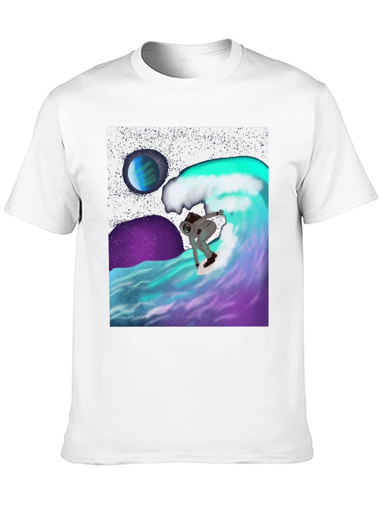 Astronaut Surfing Tee - Space Wave Rider