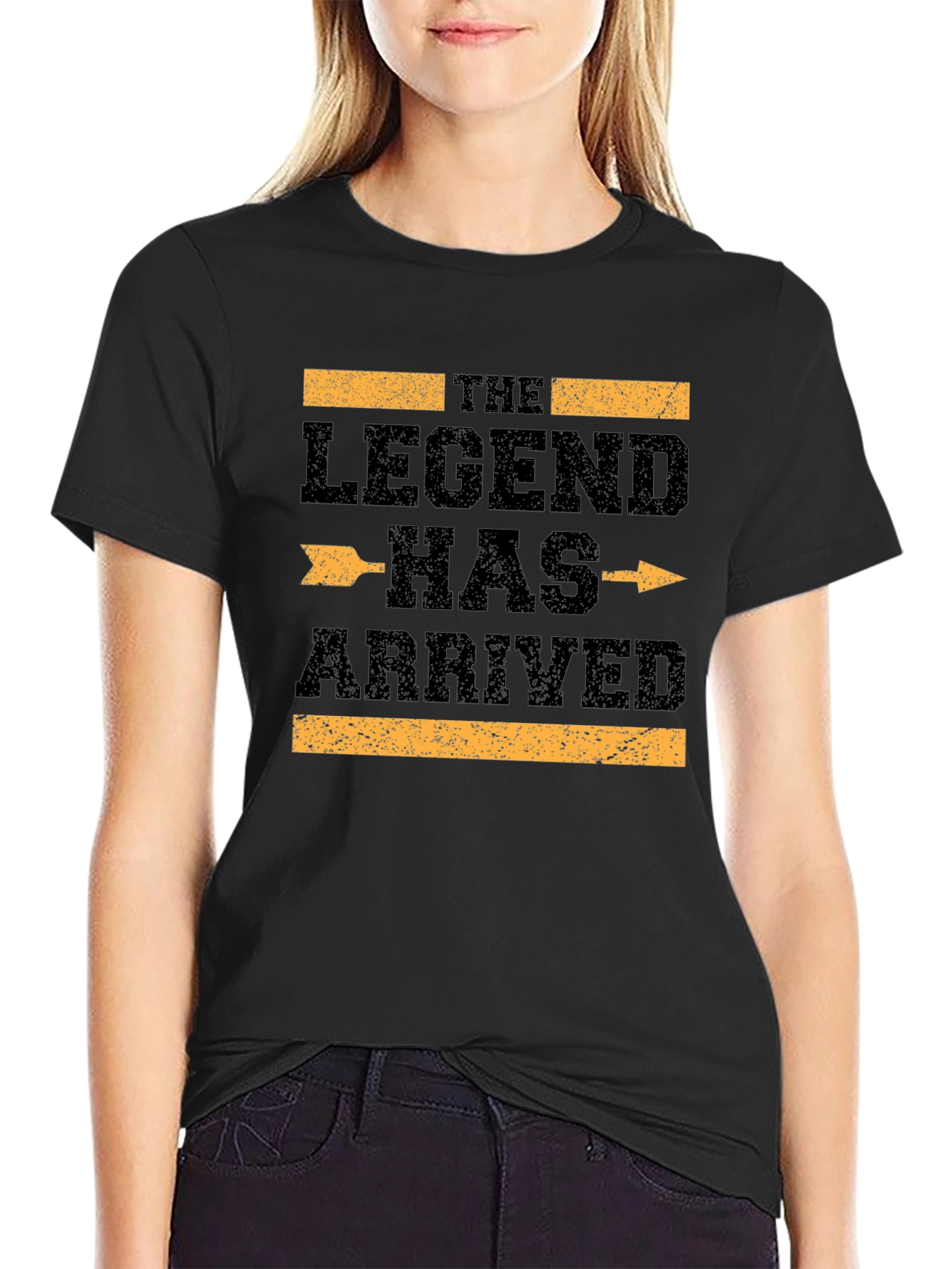 The Legend Has Arrived Black Graphic T-Shirt